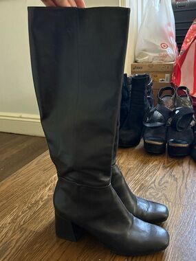 SCHUTZ Black Over-the-Knee Block Heel Boots